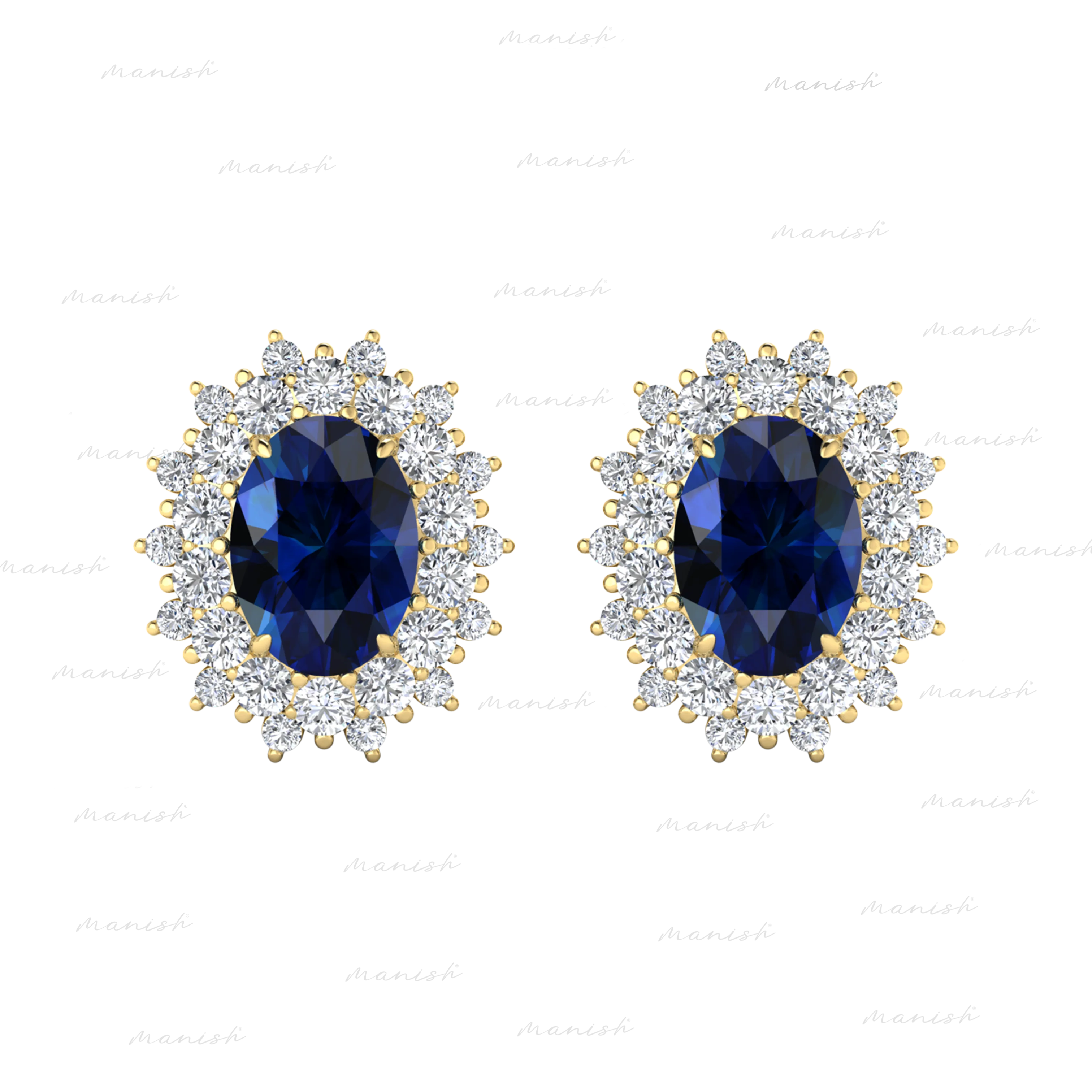 Ele Diamond and Blue Sapphire Earrings